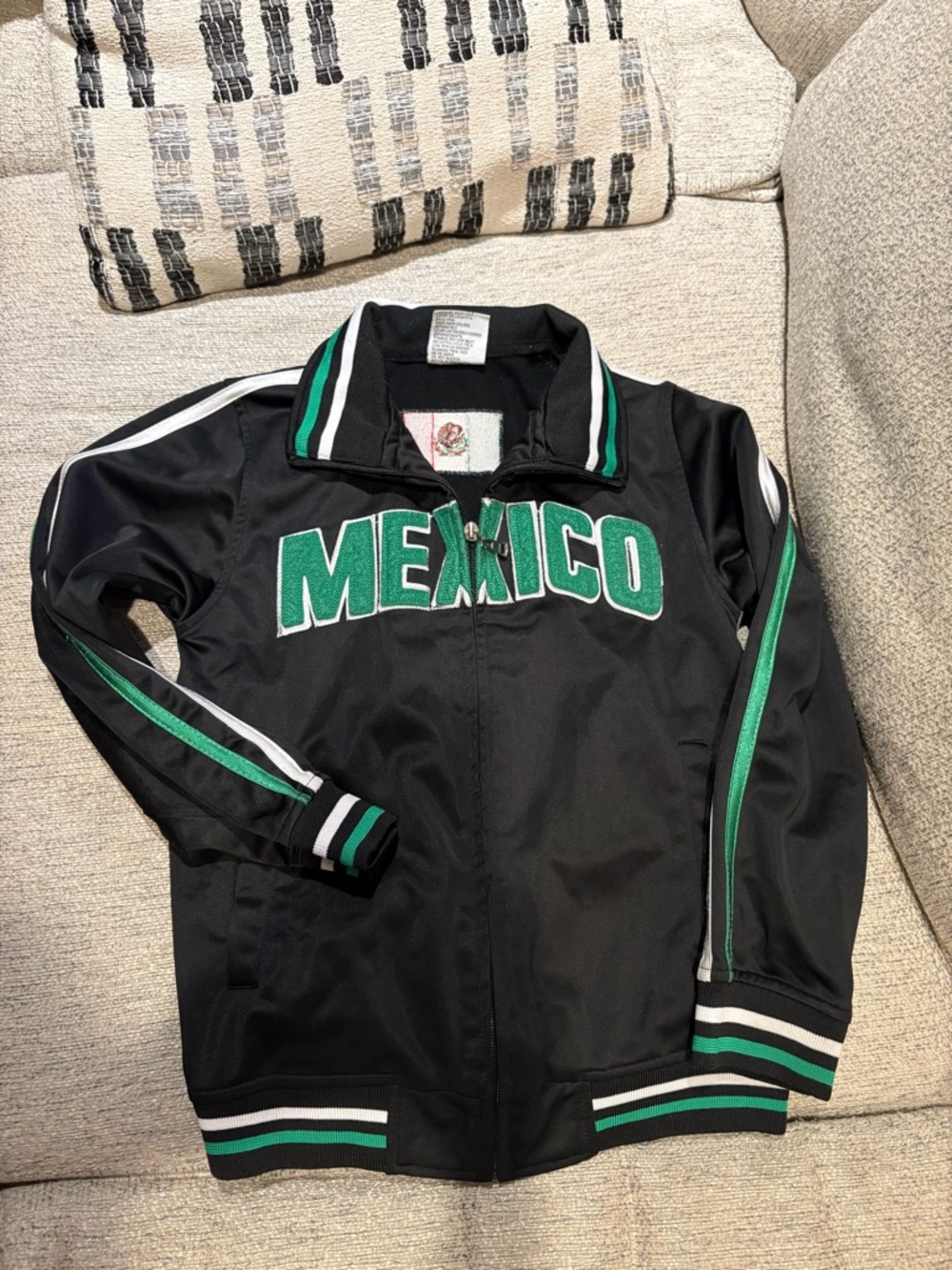 Mexico Logo Track Jacket - Black & Green Kids Sweater